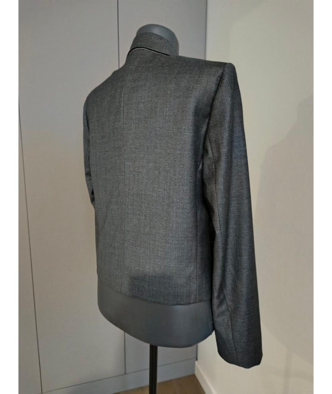 BRUNELLO CUCINELLI Антрацитовый шерстяной жакет/пиджак, фото 3