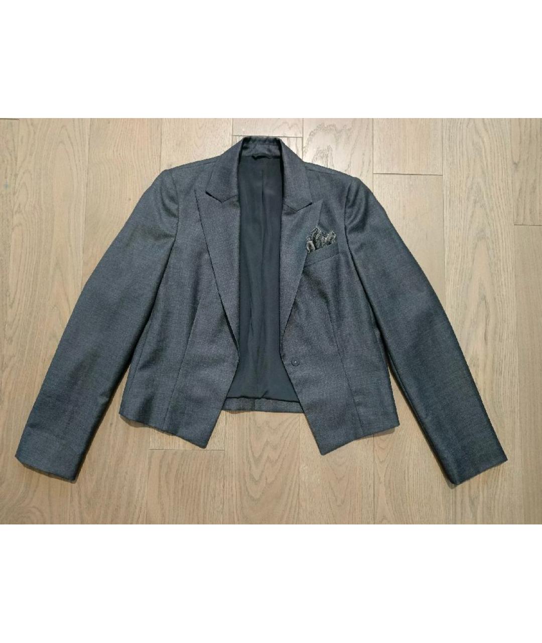 BRUNELLO CUCINELLI Антрацитовый шерстяной жакет/пиджак, фото 2