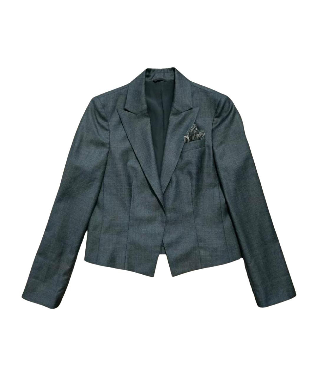 BRUNELLO CUCINELLI Антрацитовый шерстяной жакет/пиджак, фото 1