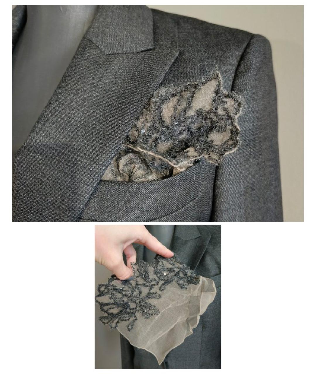 BRUNELLO CUCINELLI Антрацитовый шерстяной жакет/пиджак, фото 7