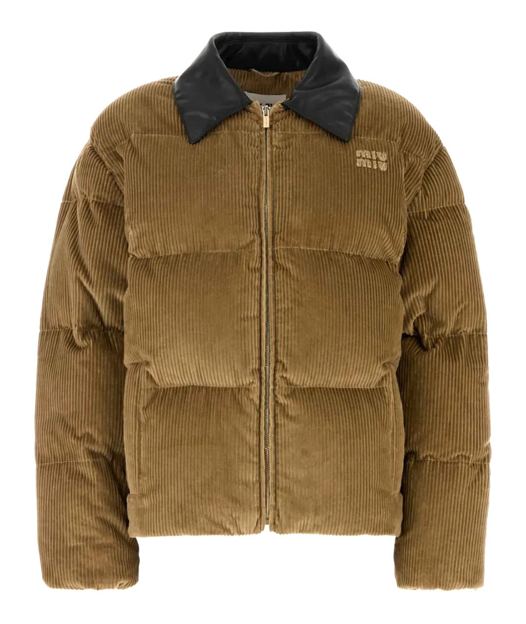 MIU MIU Бежевый хлопковый пуховик, фото 1