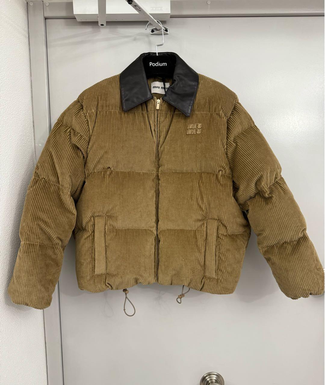 MIU MIU Бежевый хлопковый пуховик, фото 6