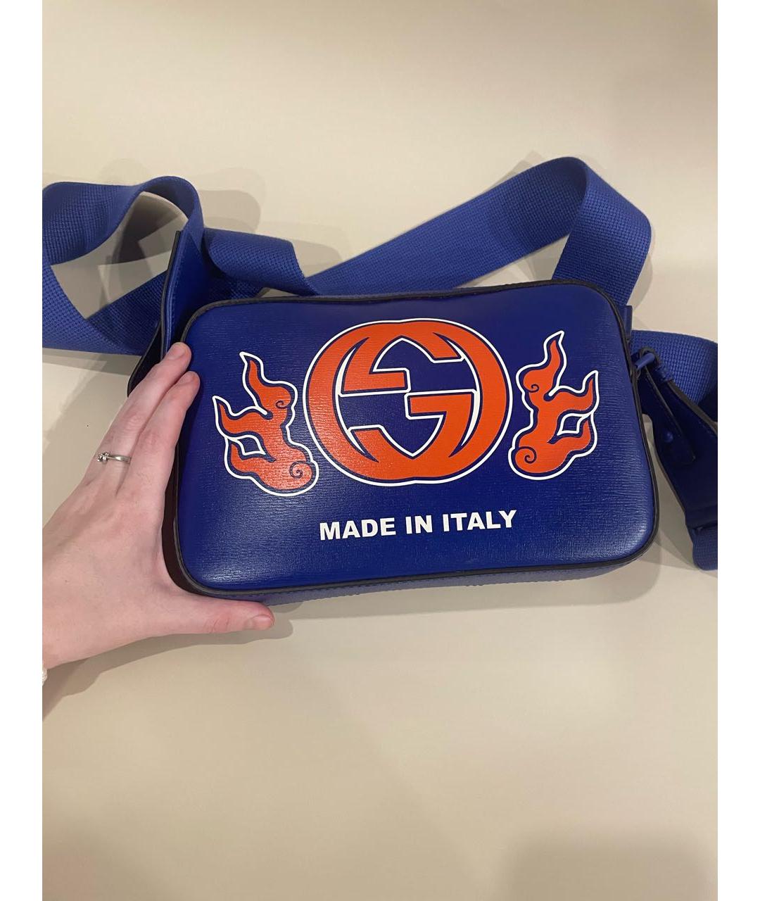 GUCCI Синяя кожаная сумка на плечо, фото 6