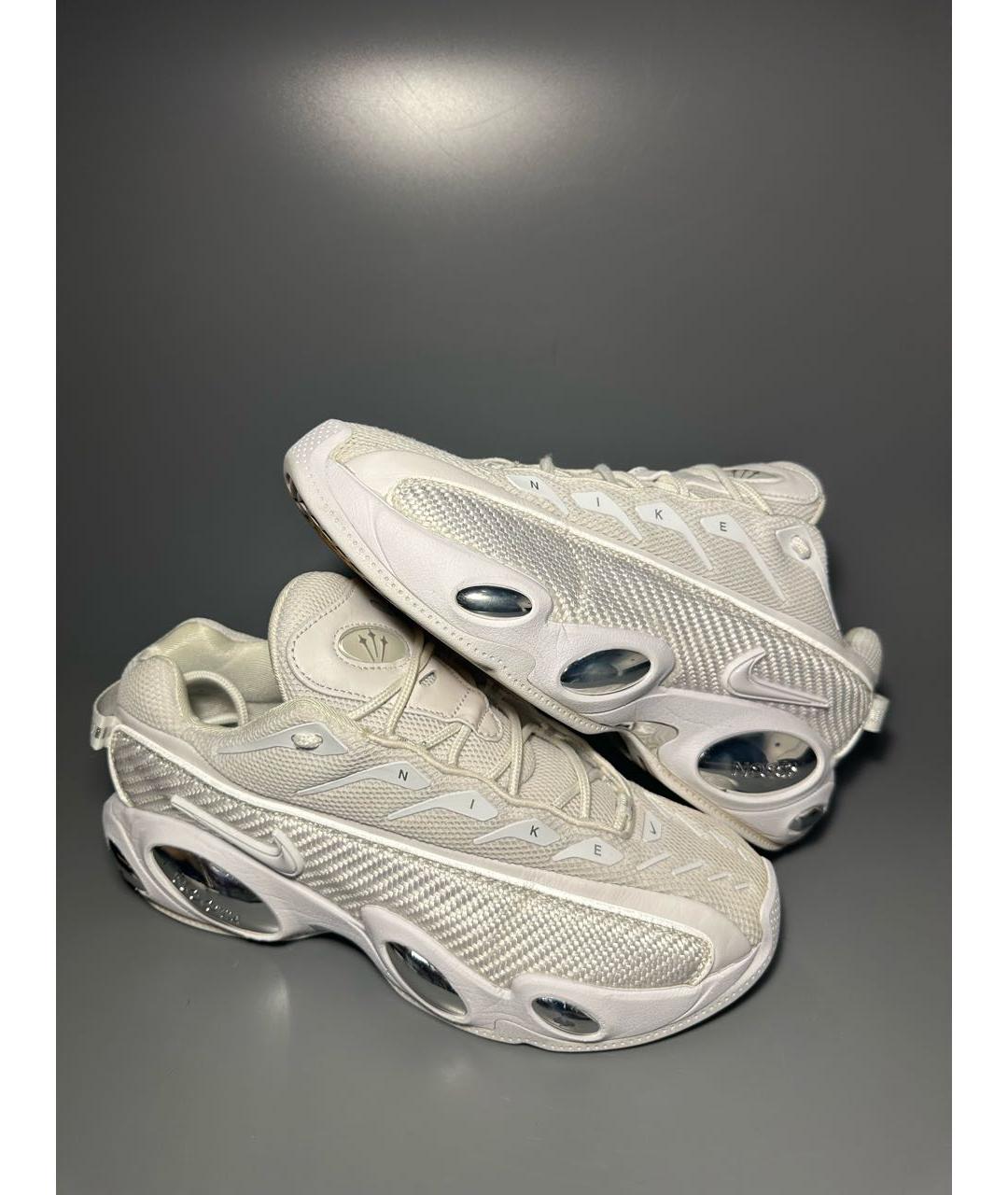 NIKE Белые текстильные низкие кроссовки / кеды, фото 5