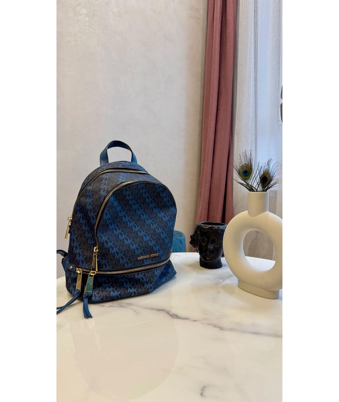 MICHAEL KORS Синий кожаный рюкзак, фото 2