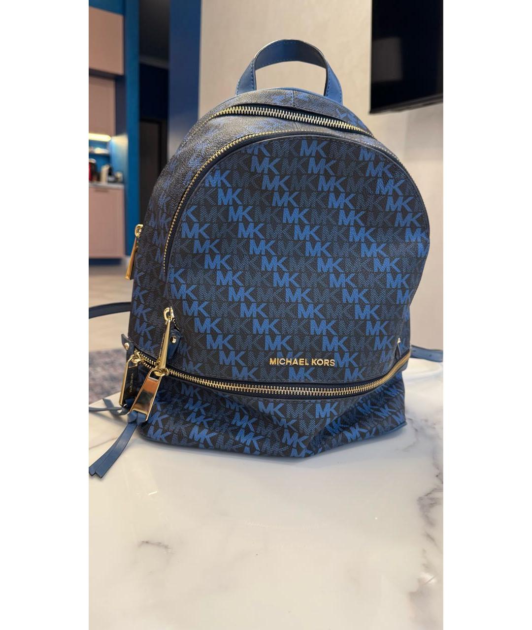 MICHAEL KORS Синий кожаный рюкзак, фото 7