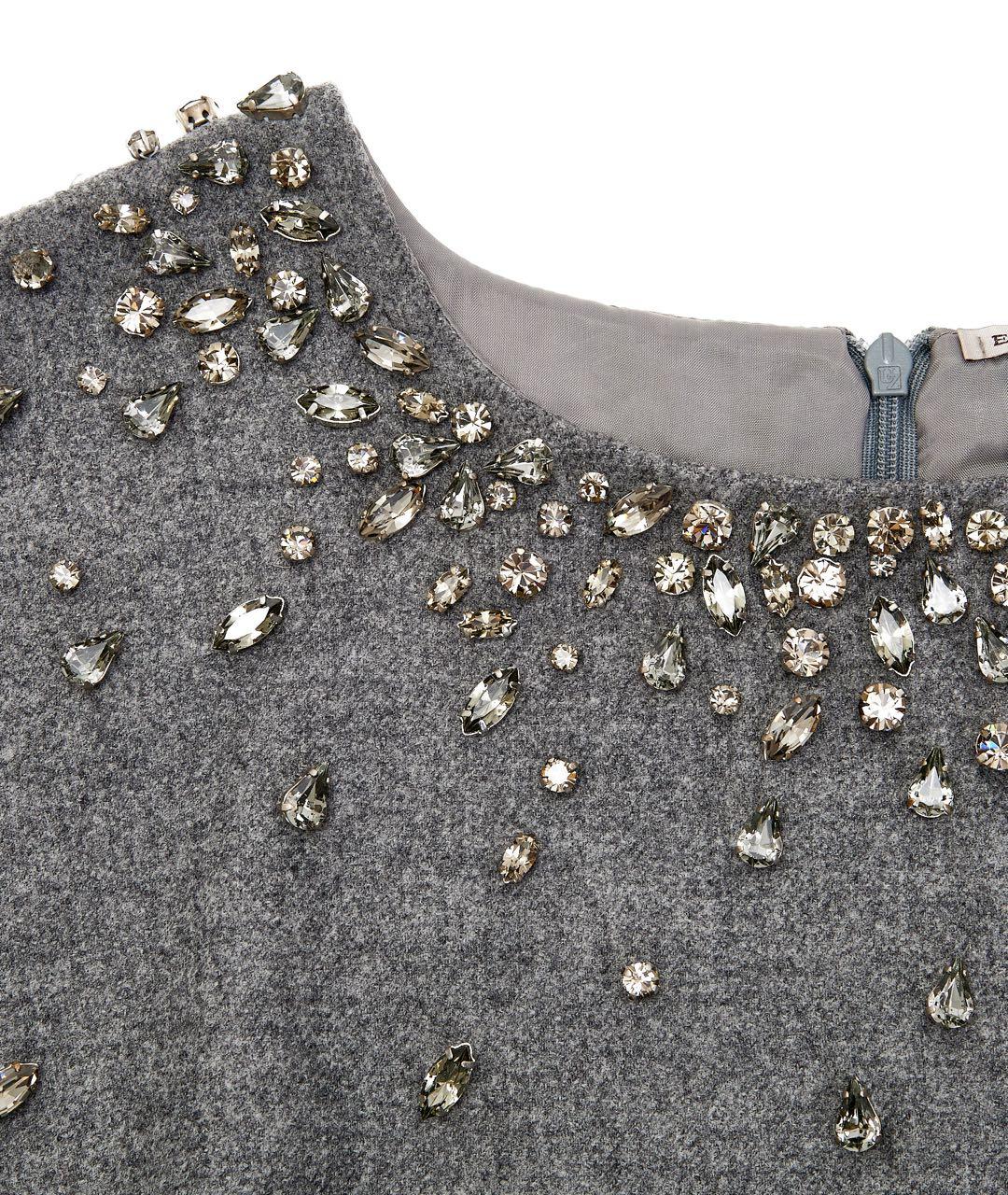 ERMANNO SCERVINO Серое шерстяное повседневное платье, фото 4