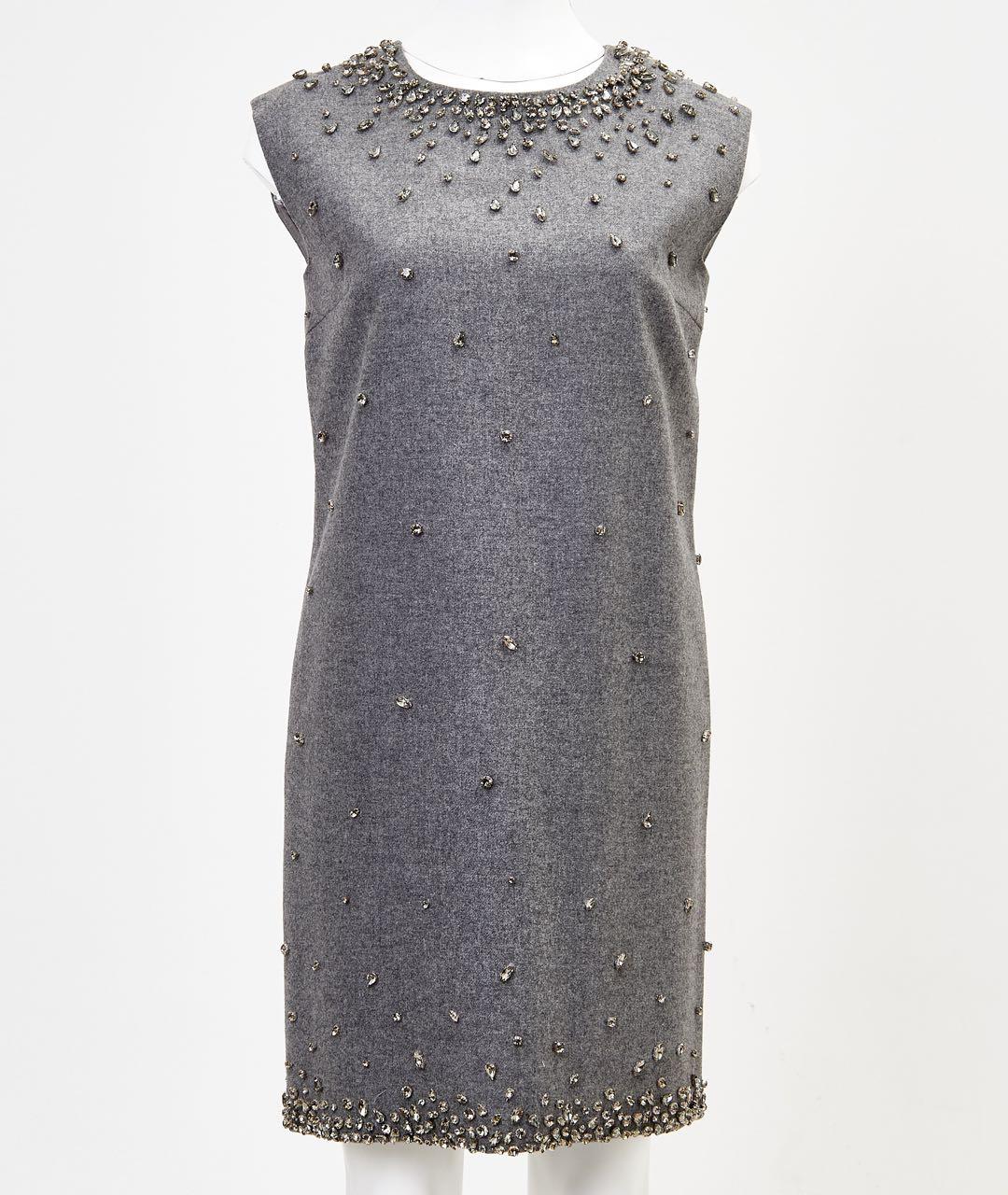 ERMANNO SCERVINO Серое шерстяное повседневное платье, фото 5