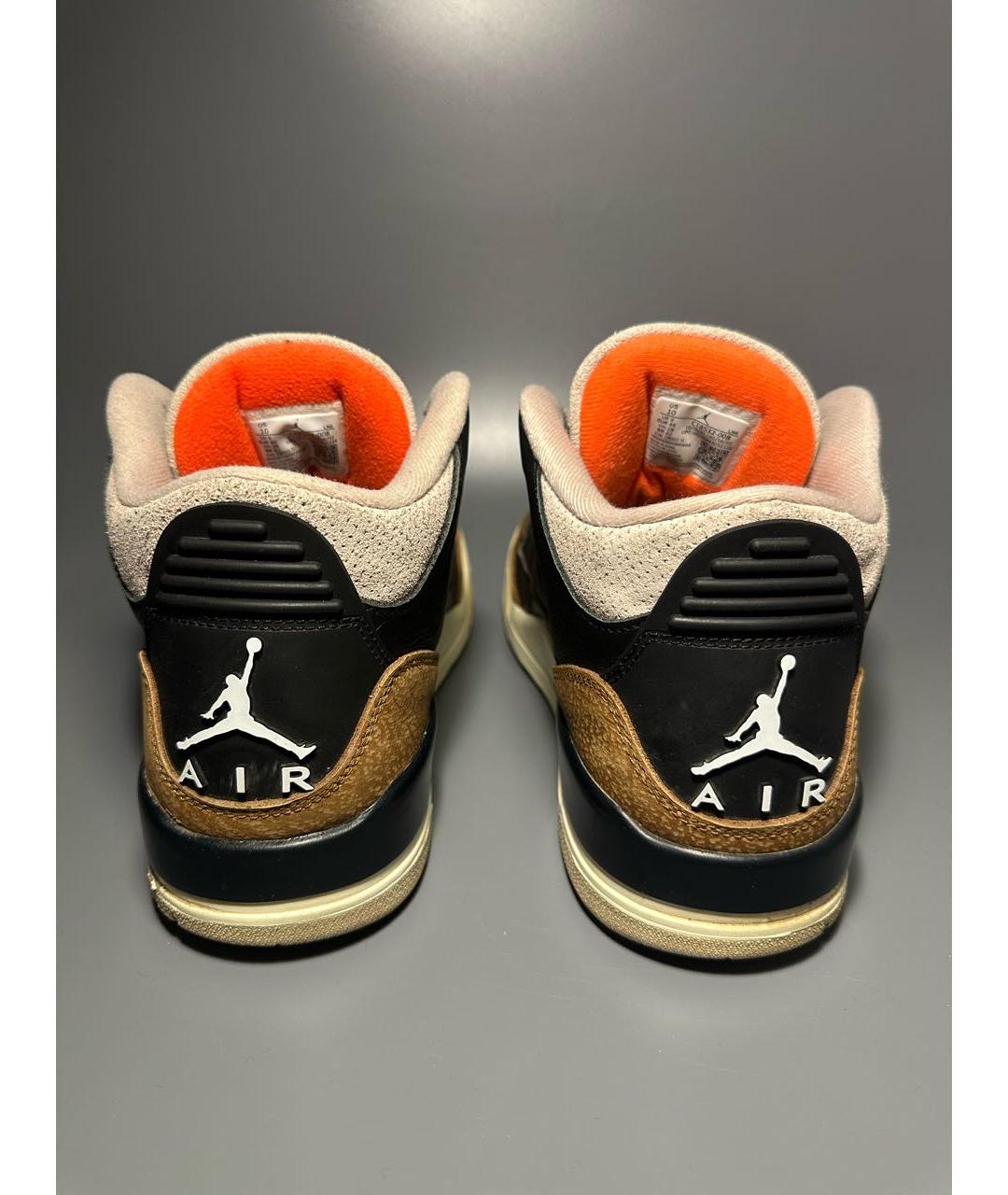 JORDAN Черные кожаные высокие кроссовки / кеды, фото 4