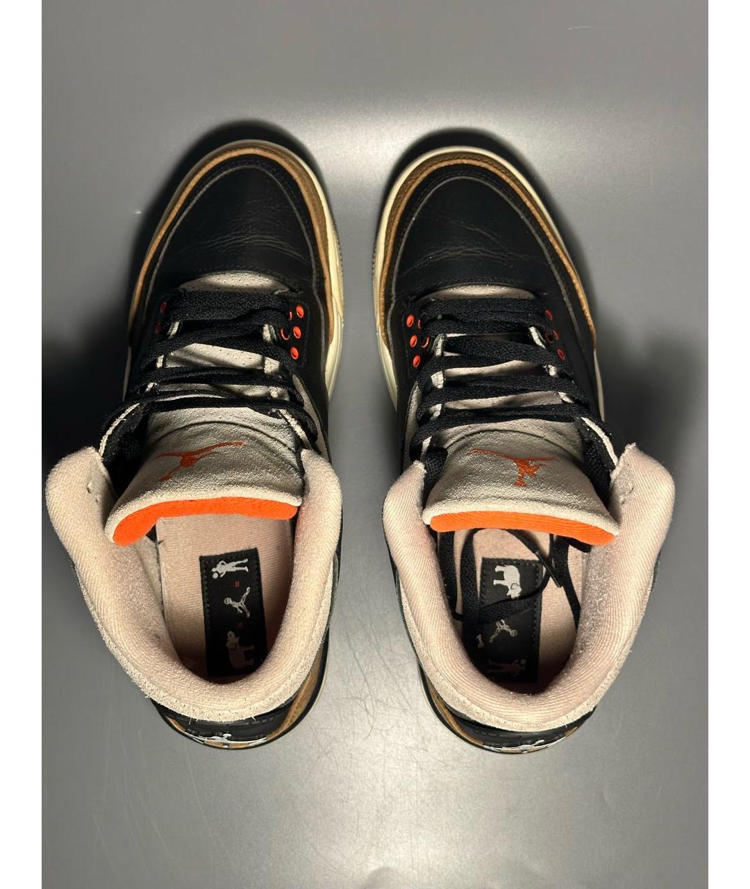 JORDAN Черные кожаные высокие кроссовки / кеды, фото 3