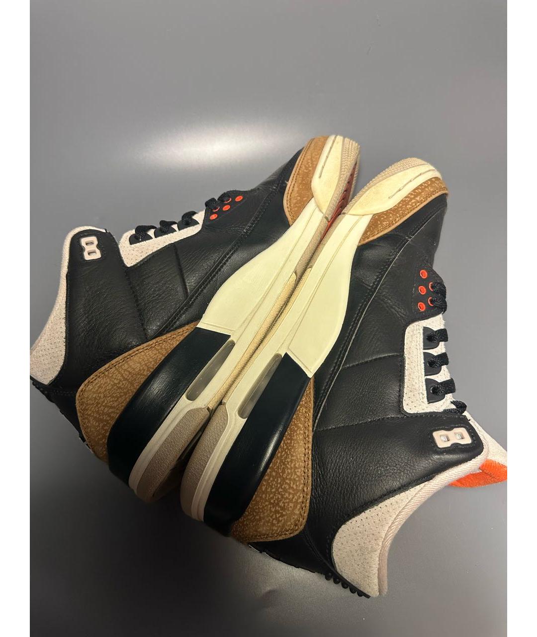 JORDAN Черные кожаные высокие кроссовки / кеды, фото 6