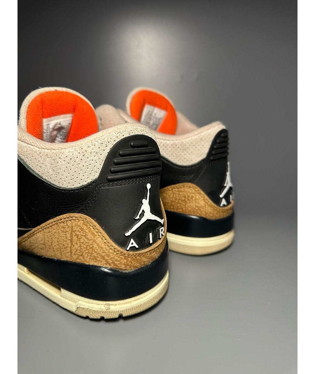 JORDAN Черные кожаные высокие кроссовки / кеды, фото 7