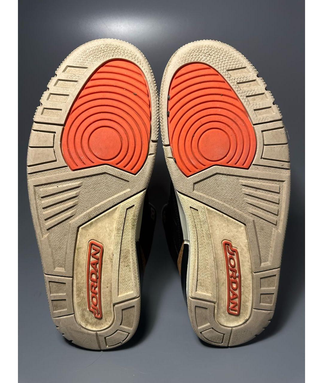 JORDAN Черные кожаные высокие кроссовки / кеды, фото 8