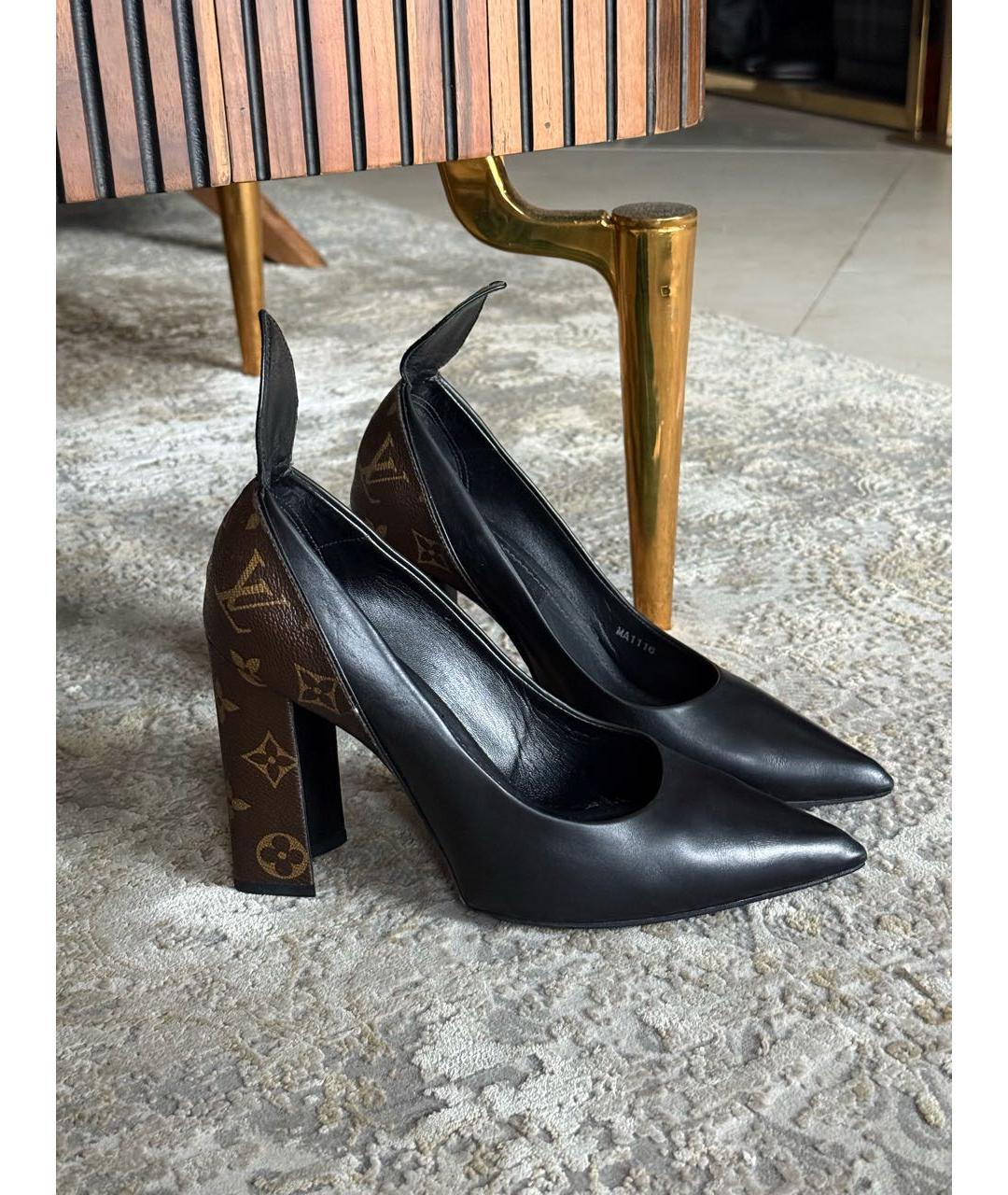 LOUIS VUITTON Черные кожаные туфли, фото 2