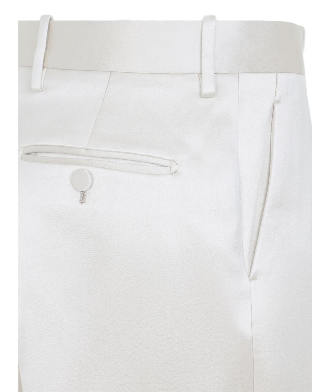 TOM FORD Белые шелковые прямые брюки, фото 3