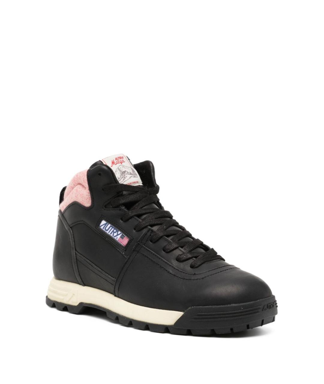 AUTRY Черные кожаные низкие ботинки, фото 4