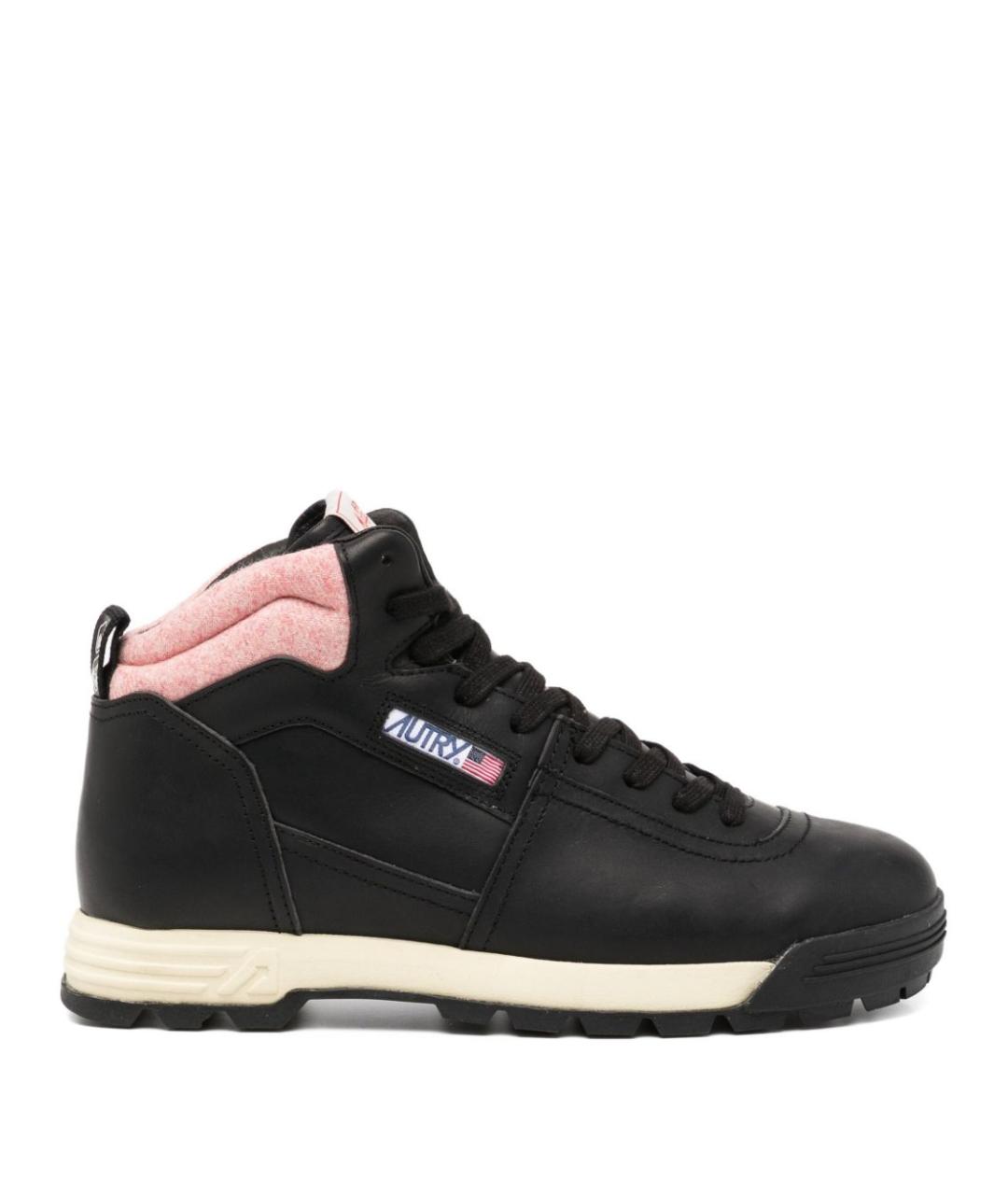 AUTRY Черные кожаные низкие ботинки, фото 1