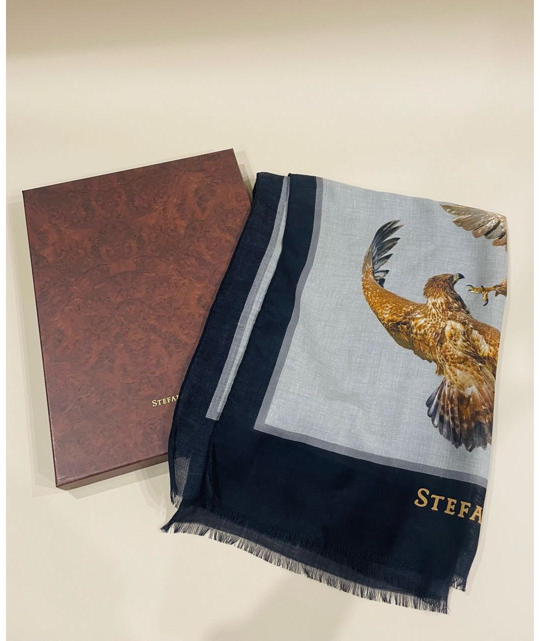 STEFANO RICCI Серый кашемировый шарф, фото 2