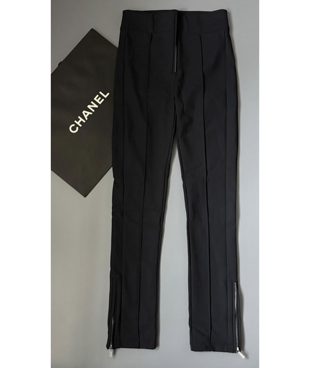 CHANEL Черные полиамидовые брюки узкие, фото 2