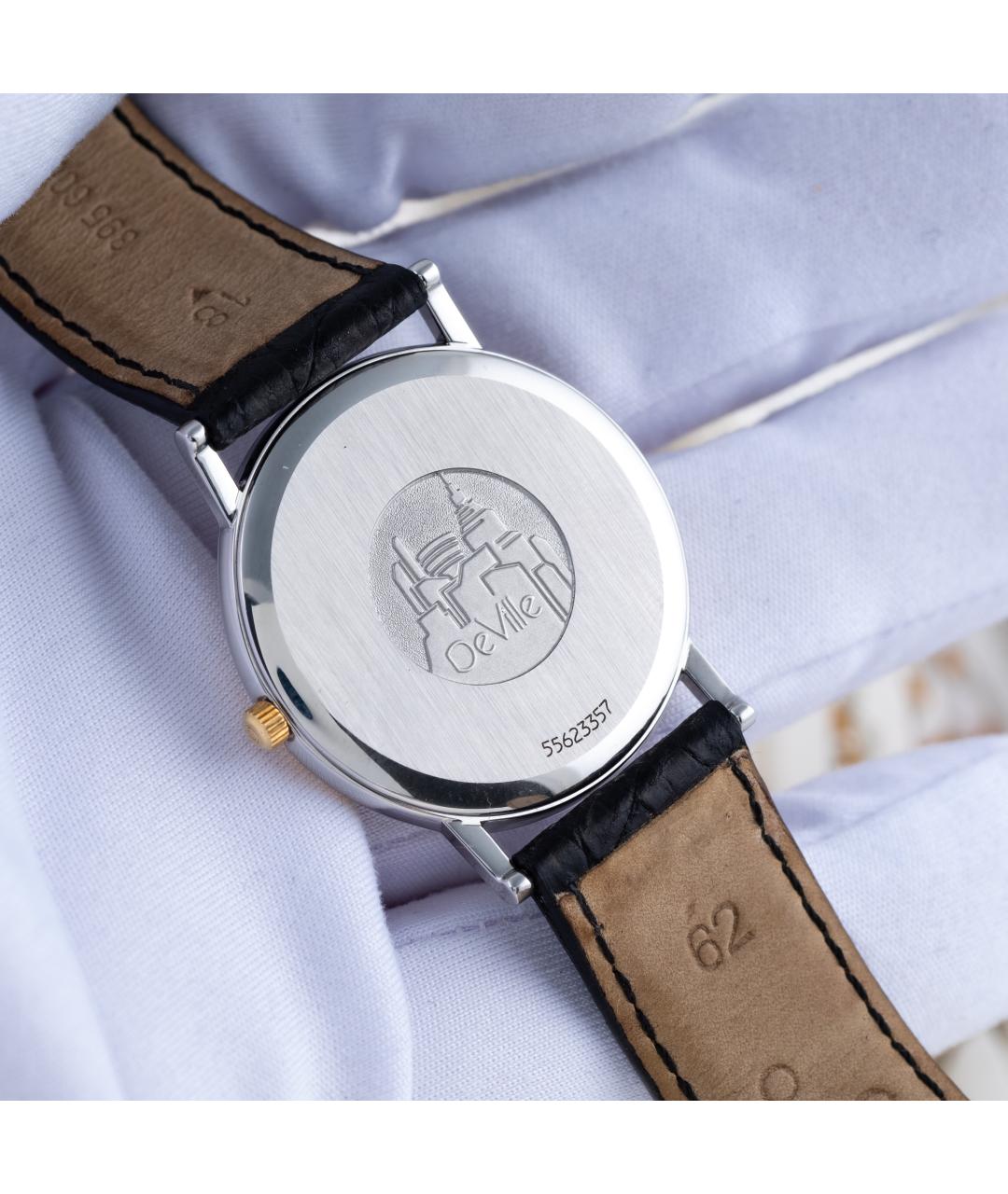 OMEGA Черные часы из желтого золота, фото 8