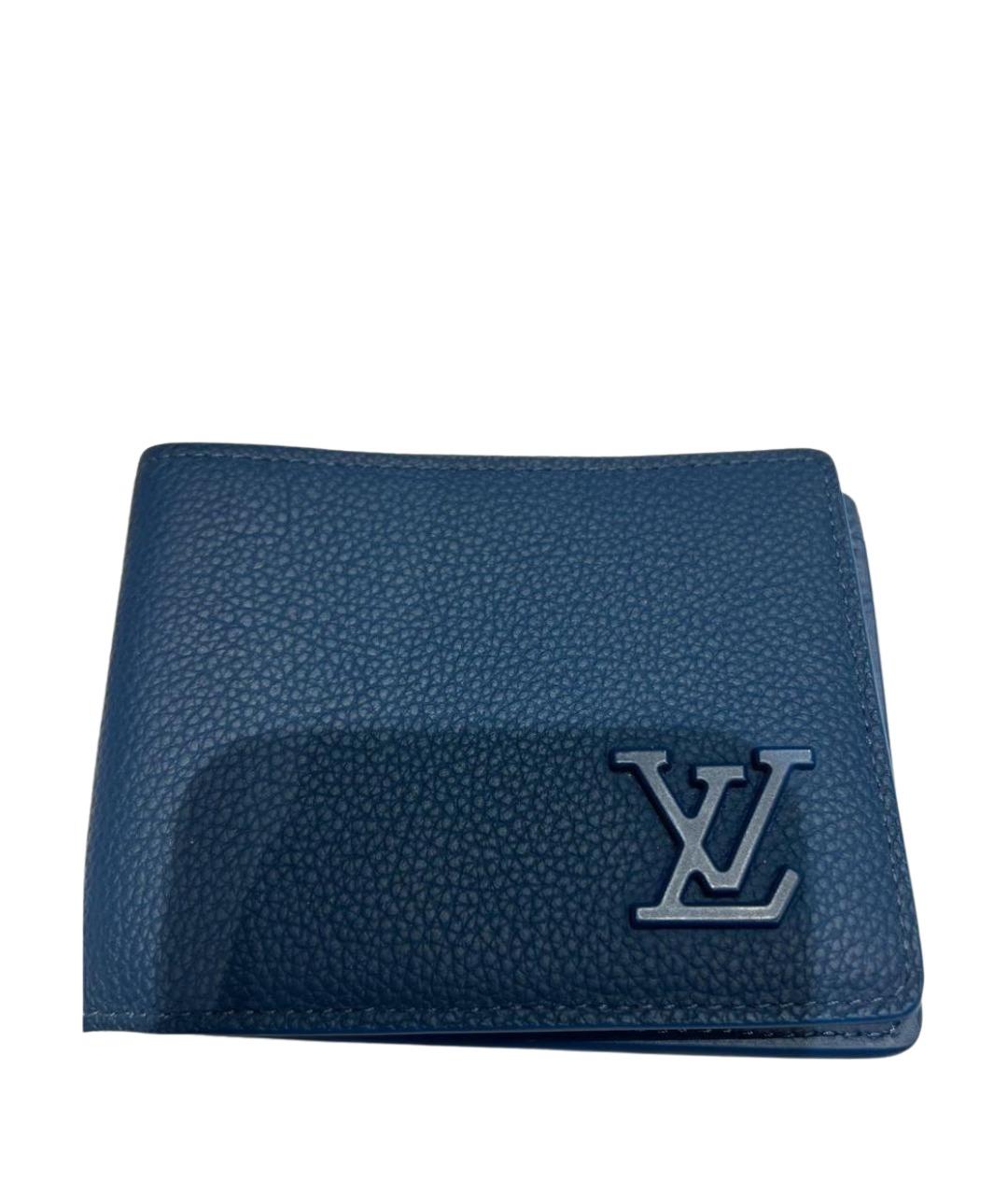 LOUIS VUITTON Синий кожаный кошелек, фото 1