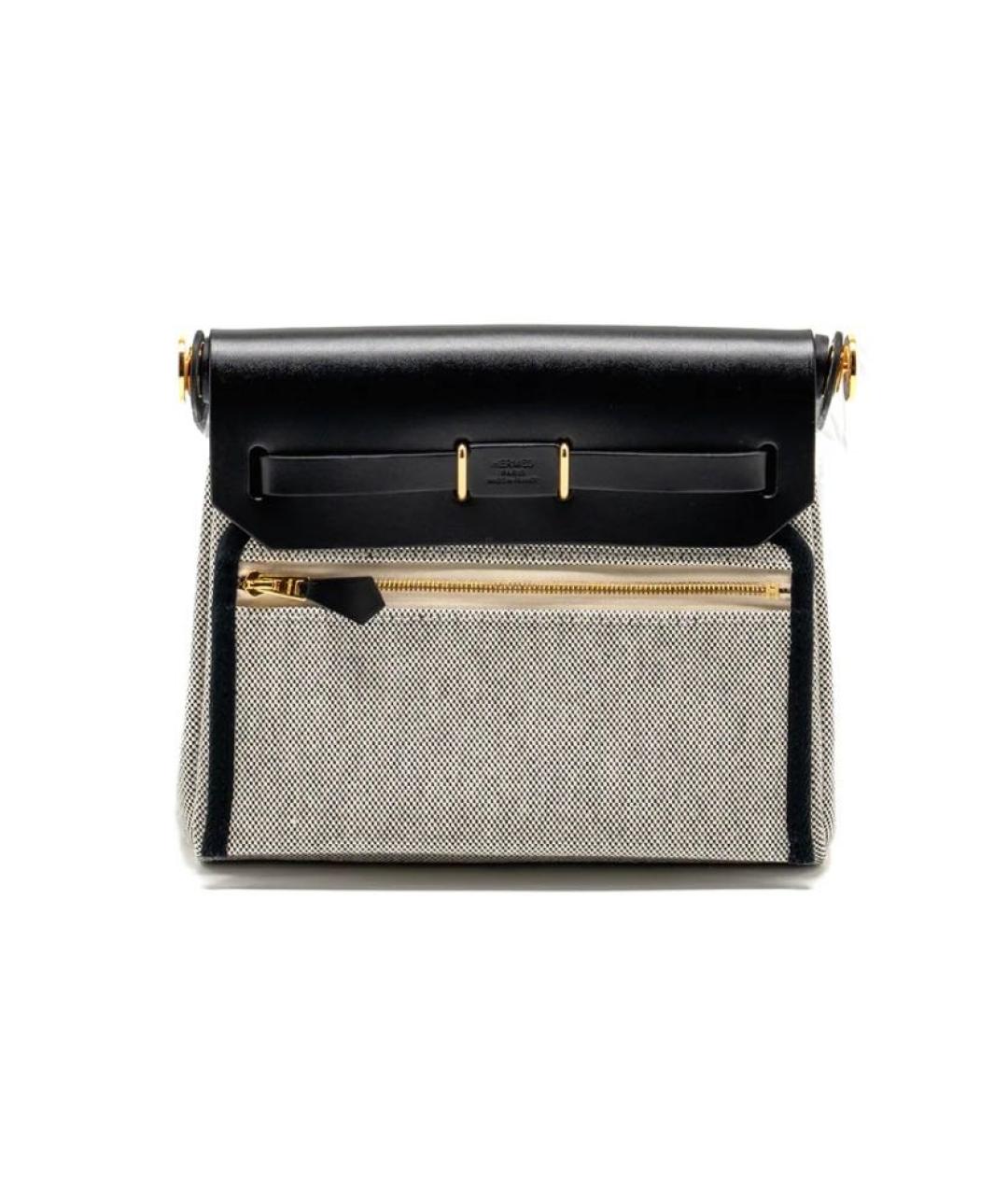 HERMES Серая тканевая сумка через плечо, фото 3