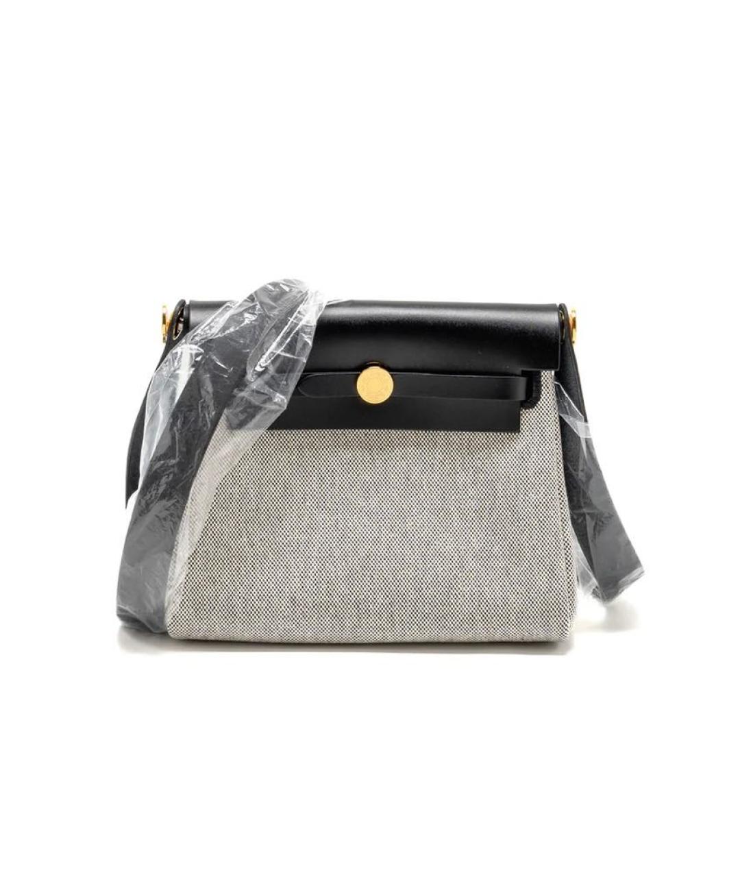 HERMES Серая тканевая сумка через плечо, фото 2