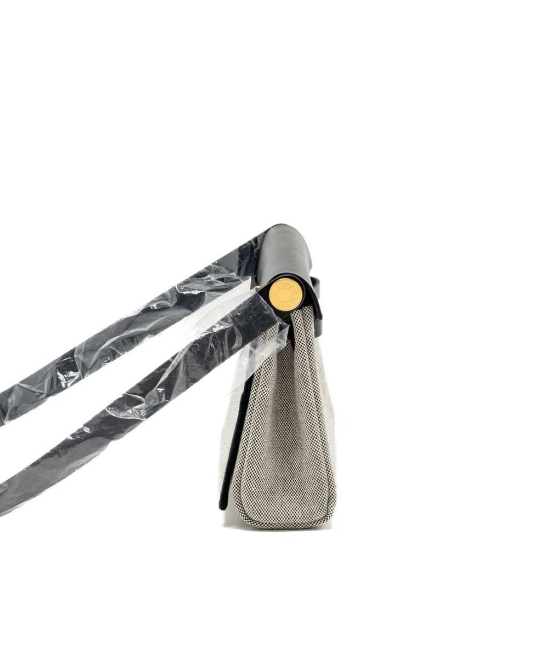 HERMES Серая тканевая сумка через плечо, фото 4