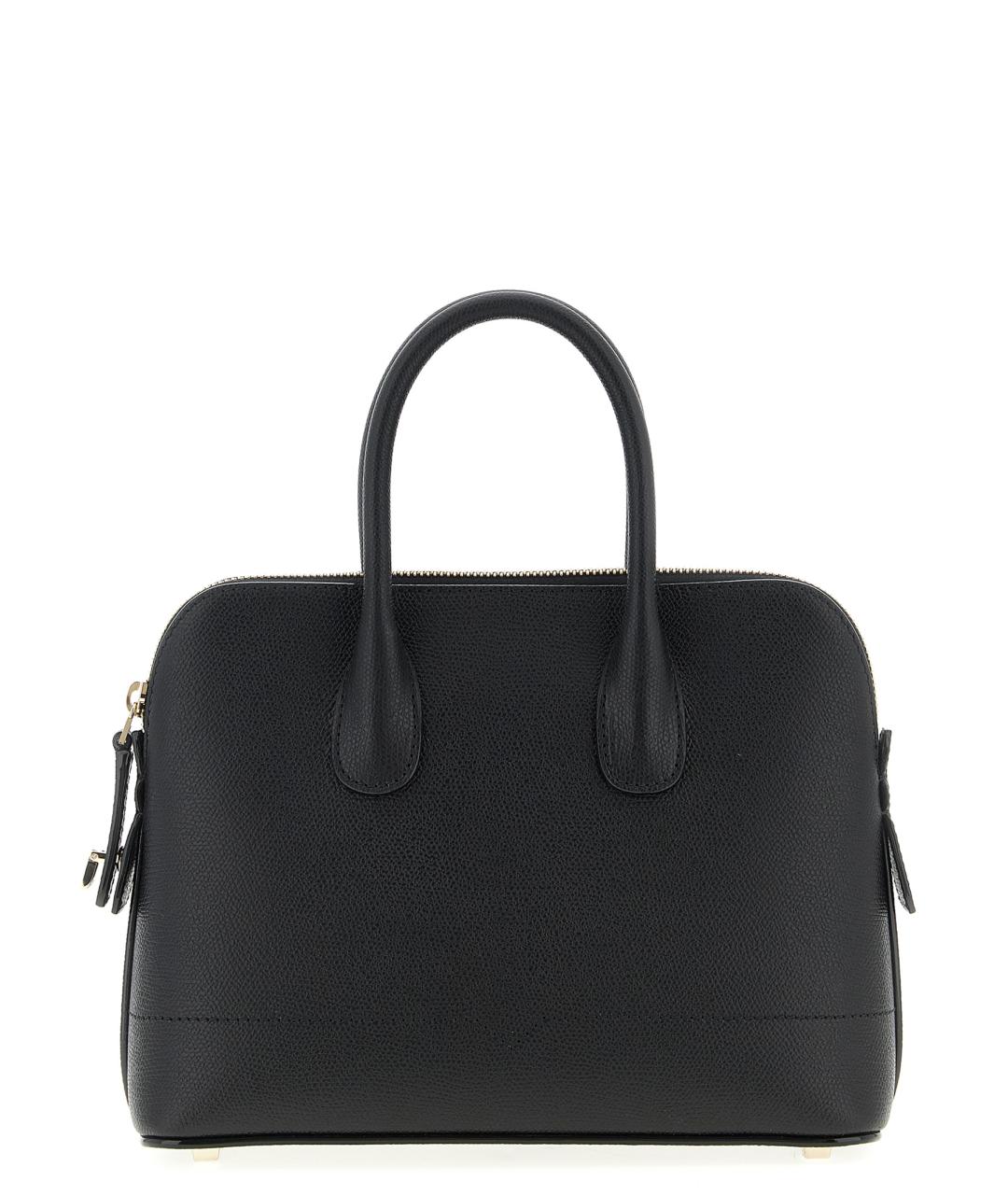 VALEXTRA Черная кожаная сумка с короткими ручками, фото 1