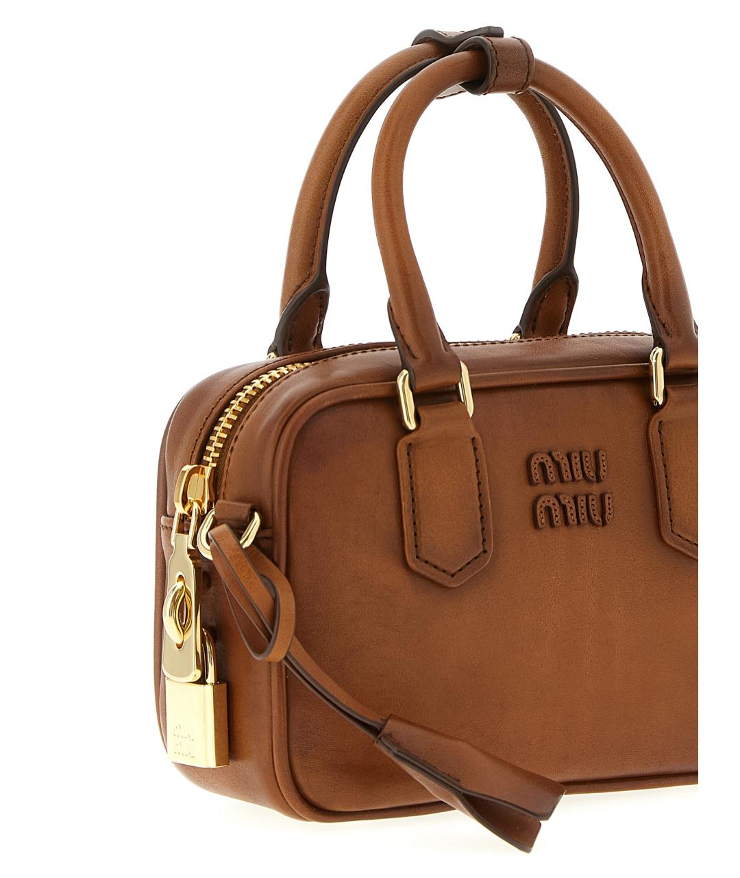 MIU MIU Коричневая кожаная сумка тоут, фото 3