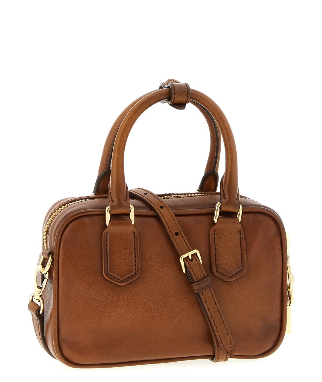 MIU MIU Коричневая кожаная сумка тоут, фото 2