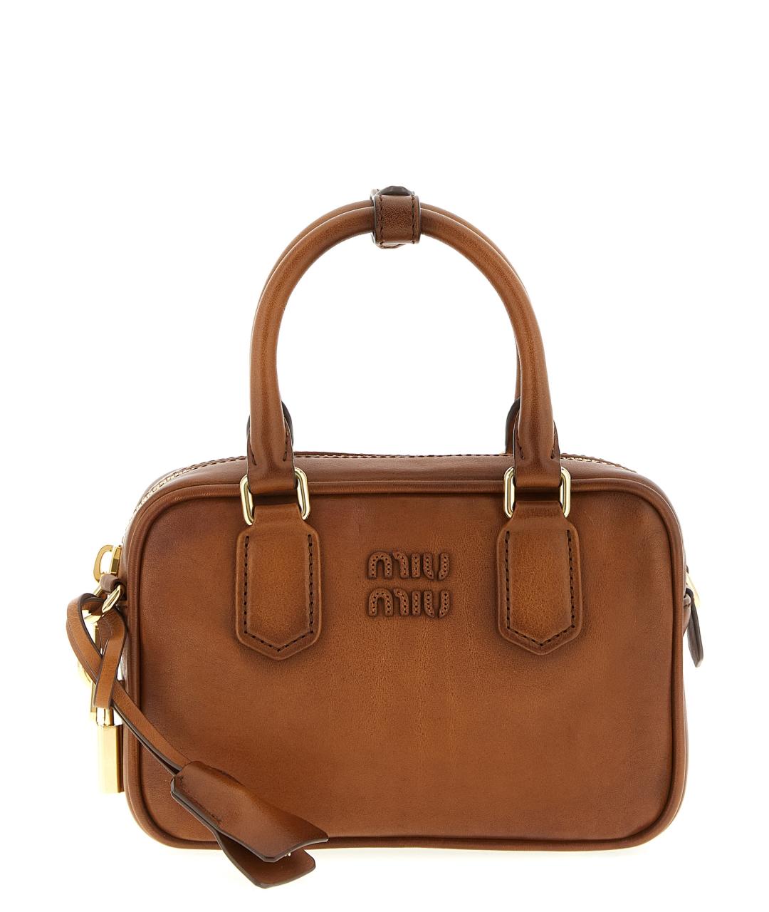 MIU MIU Коричневая кожаная сумка тоут, фото 1