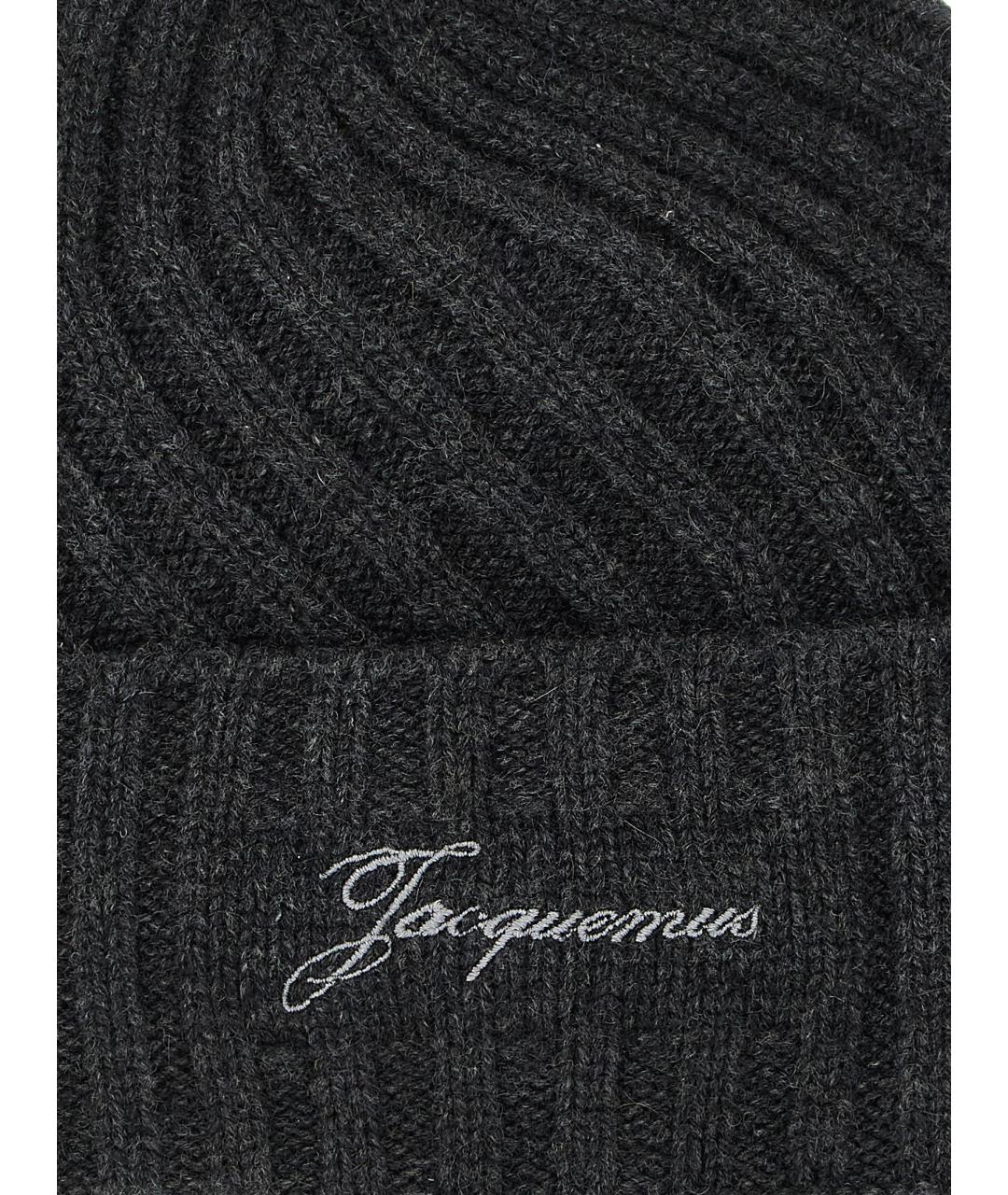 JACQUEMUS Серая кашемировая шапка, фото 3