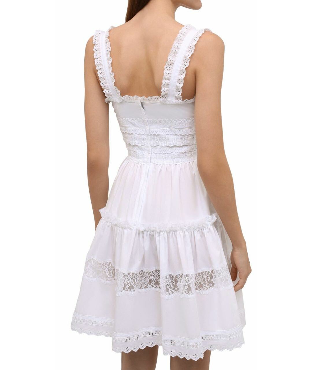 DOLCE&GABBANA Белое хлопковое платье, фото 3