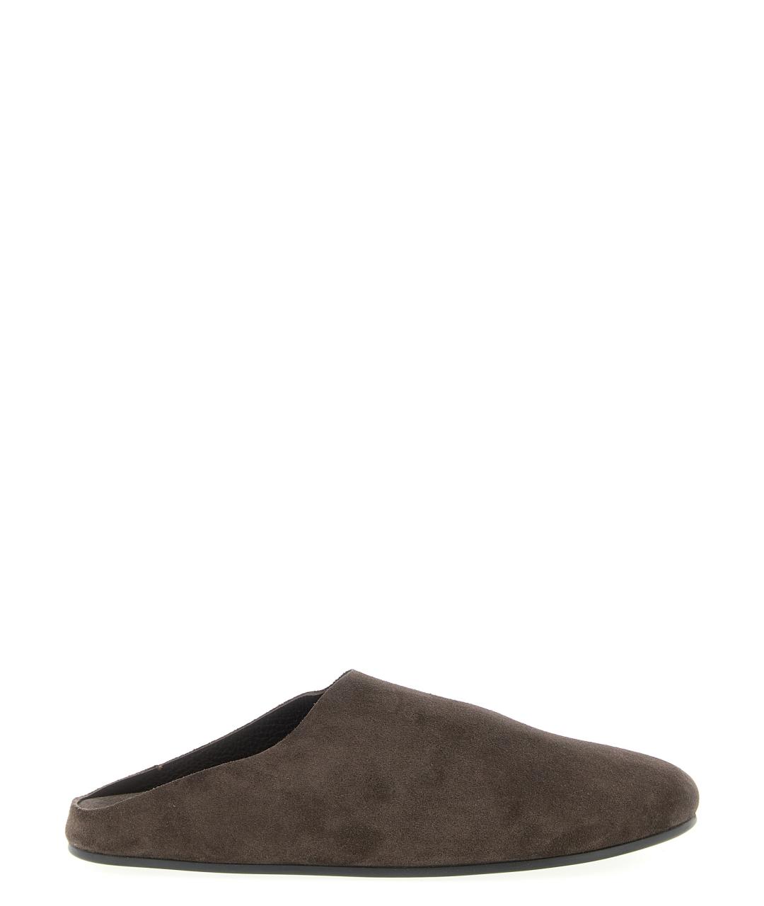 THE ROW Коричневые замшевые шлепанцы, фото 1