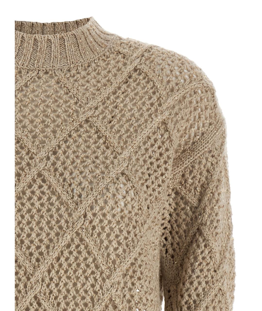 MAX MARA STUDIO Бежевый шерстяной джемпер / свитер, фото 3