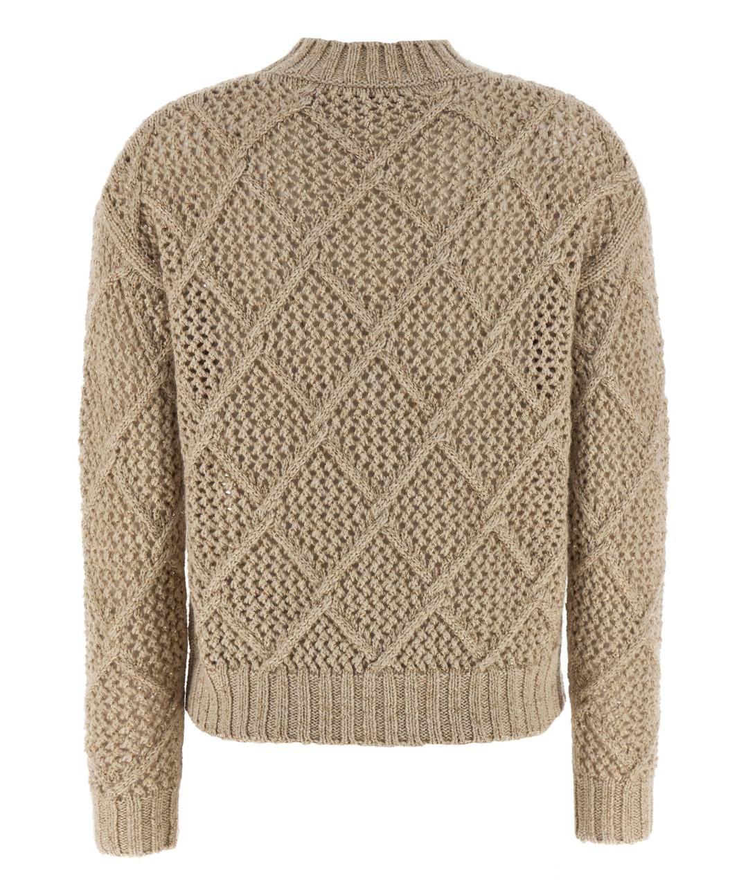 MAX MARA STUDIO Бежевый шерстяной джемпер / свитер, фото 2