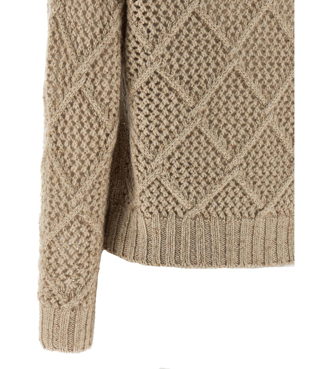 MAX MARA STUDIO Бежевый шерстяной джемпер / свитер, фото 4