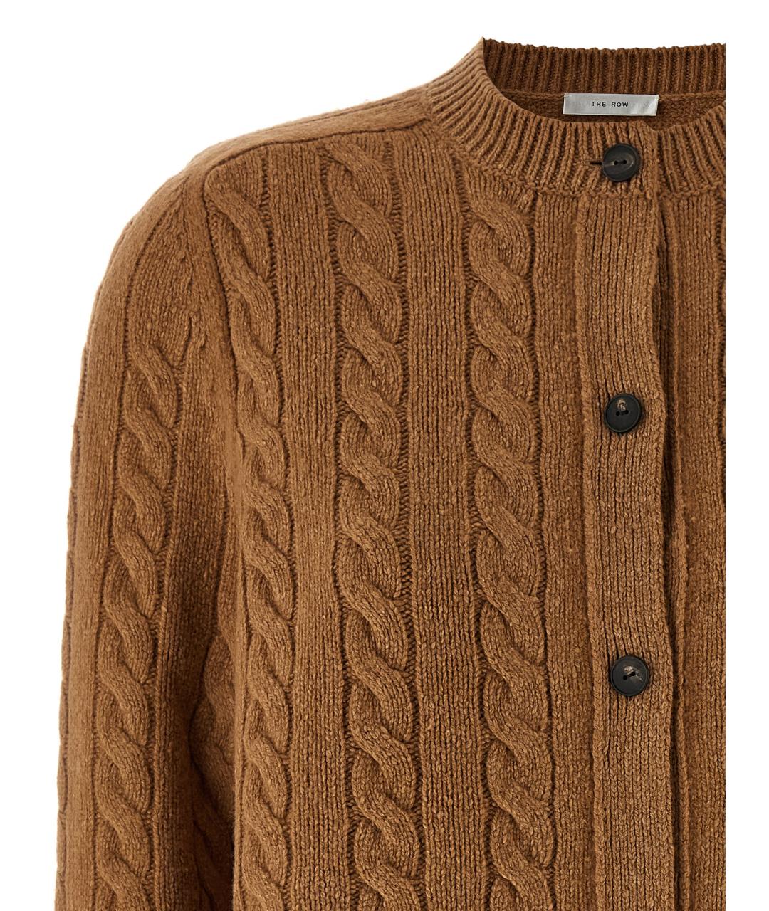 THE ROW Коричневый шерстяной кардиган, фото 3