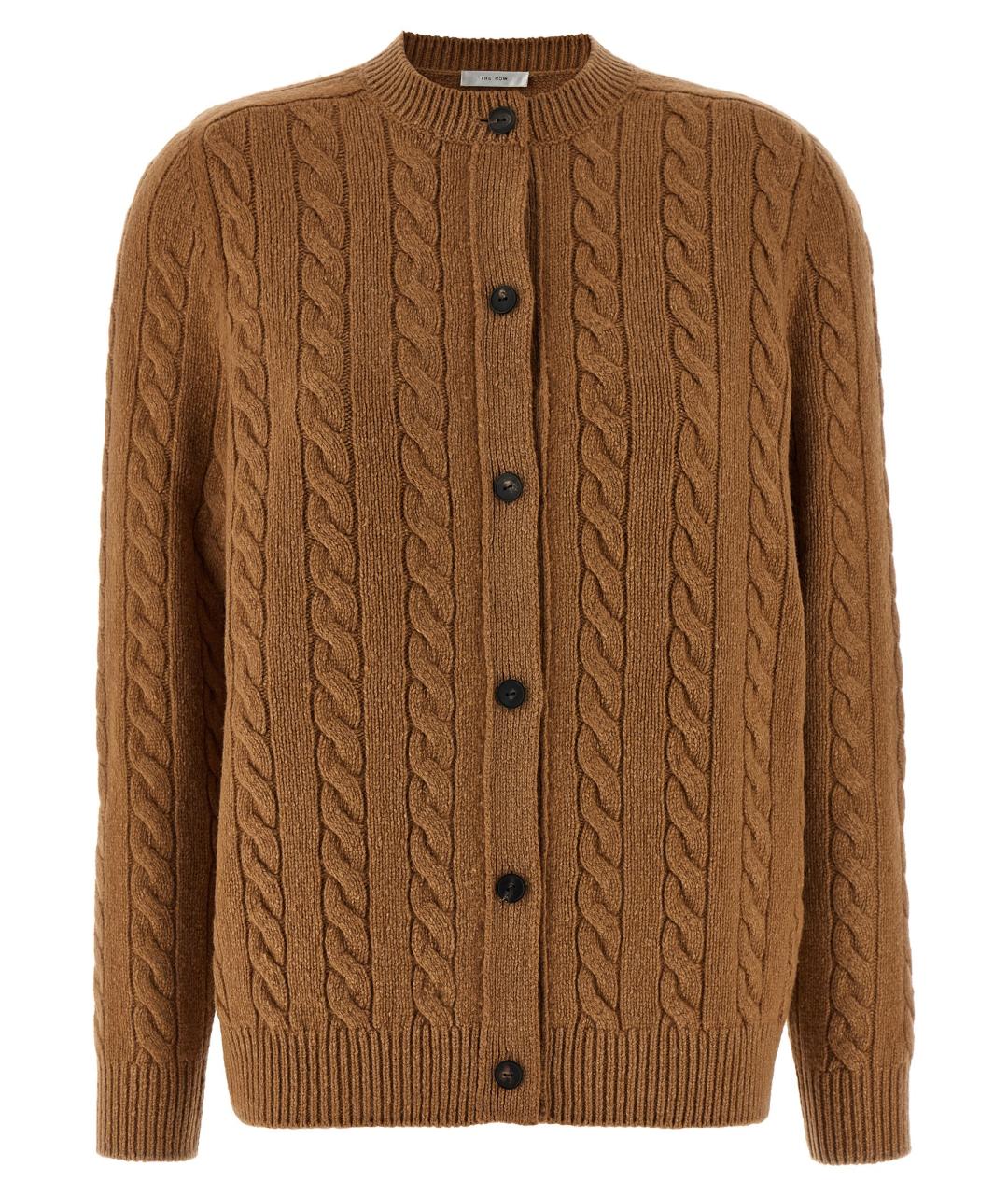 THE ROW Коричневый шерстяной кардиган, фото 1