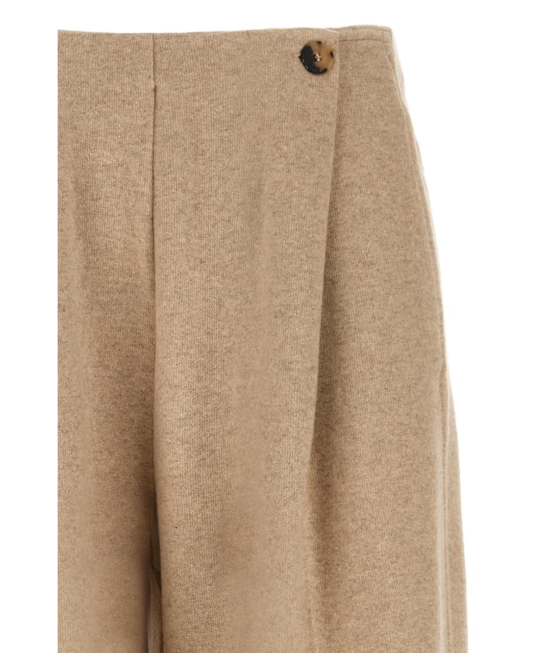 MAX MARA Бежевые кашемировые прямые брюки, фото 3