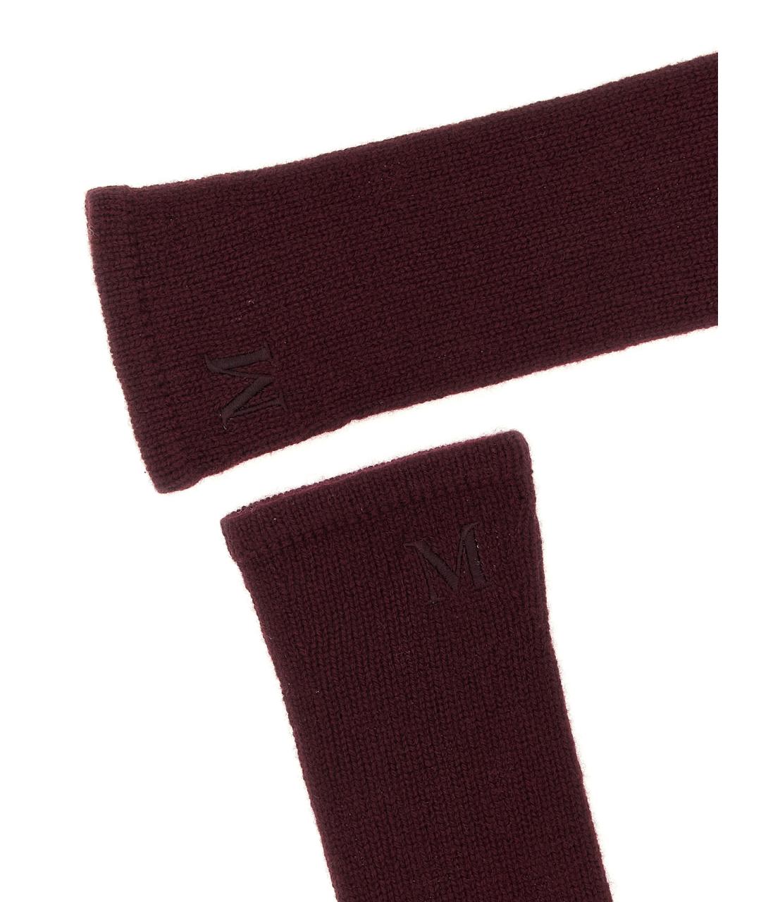 MAX MARA Бордовые кашемировые перчатки, фото 3