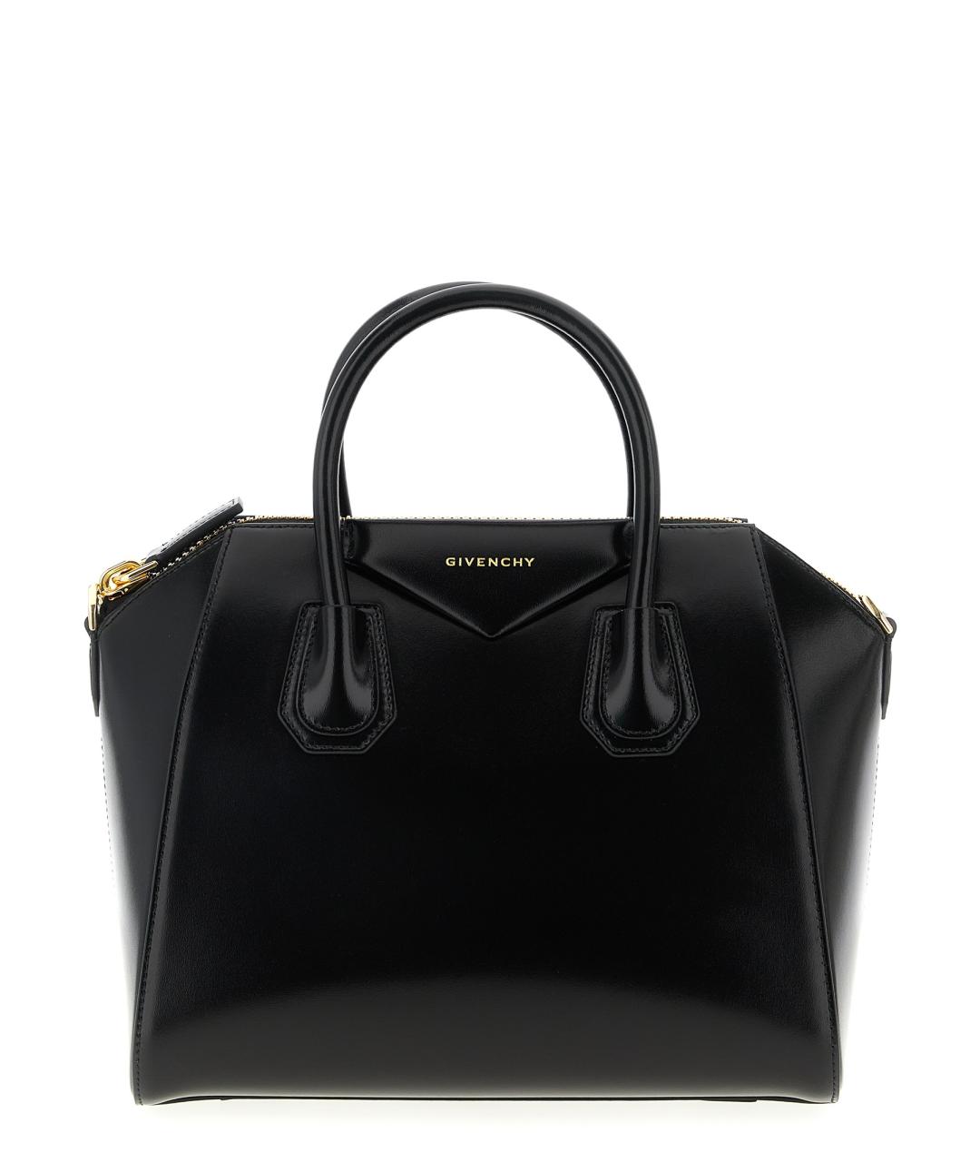 GIVENCHY Черная кожаная сумка с короткими ручками, фото 1