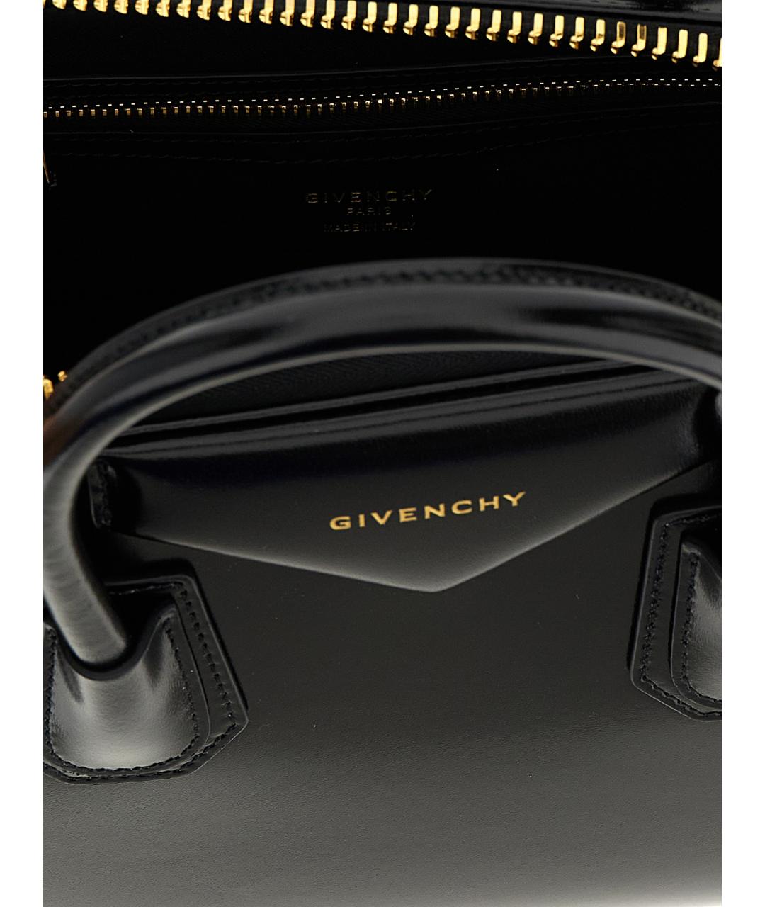 GIVENCHY Черная кожаная сумка с короткими ручками, фото 4
