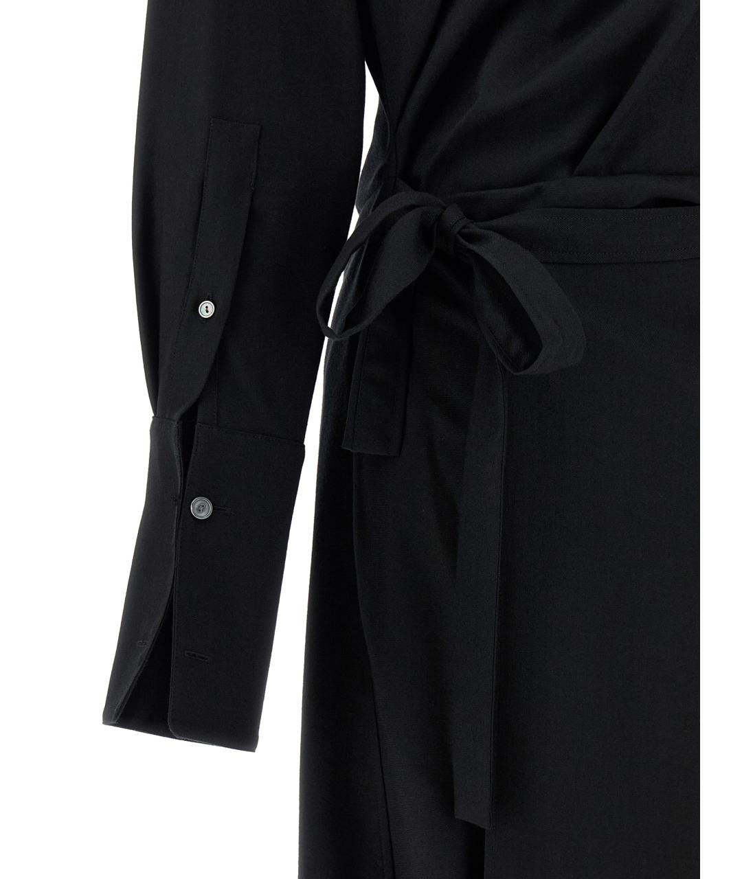 THE ROW Черное шерстяное повседневное платье, фото 4