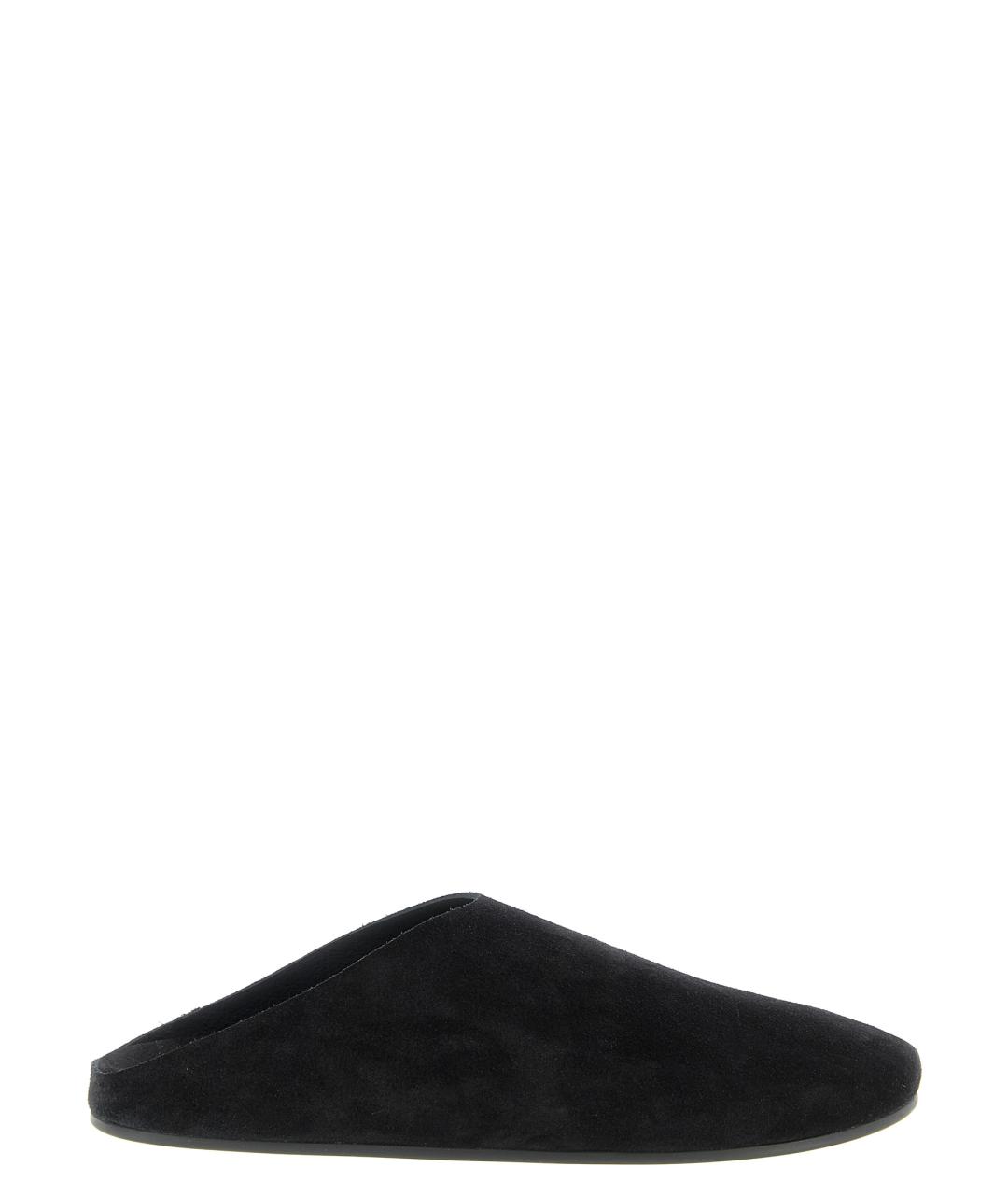 THE ROW Черные кожаные шлепанцы, фото 1