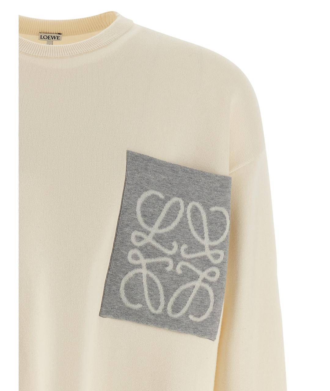 LOEWE Бежевый хлопковый джемпер / свитер, фото 3