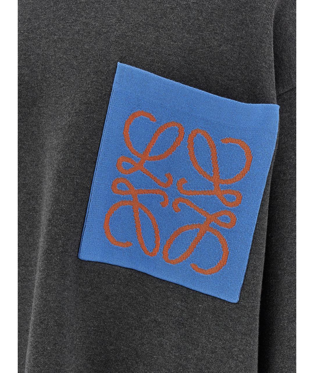 LOEWE Серый хлопковый джемпер / свитер, фото 4