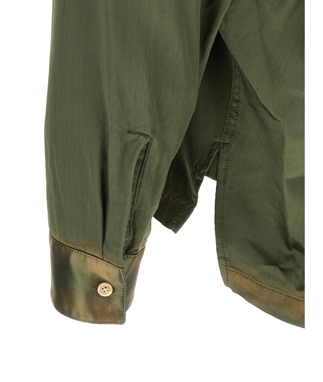 MAISON MIHARA YASUHIRO Зеленая хлопковая кэжуал рубашка, фото 4