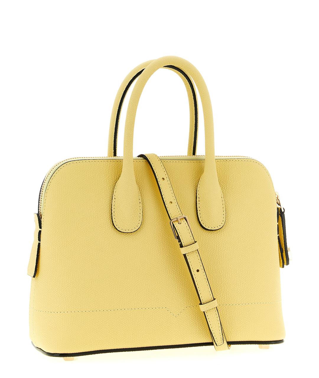 VALEXTRA Желтая кожаная сумка тоут, фото 2
